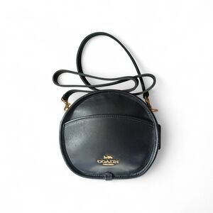 Coach Black Leather Crossbody Canteen Bag